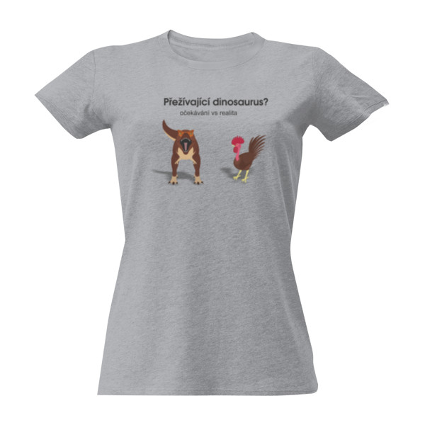 Tričko s potiskem Dámské triko Tyrannosaurus a kuře