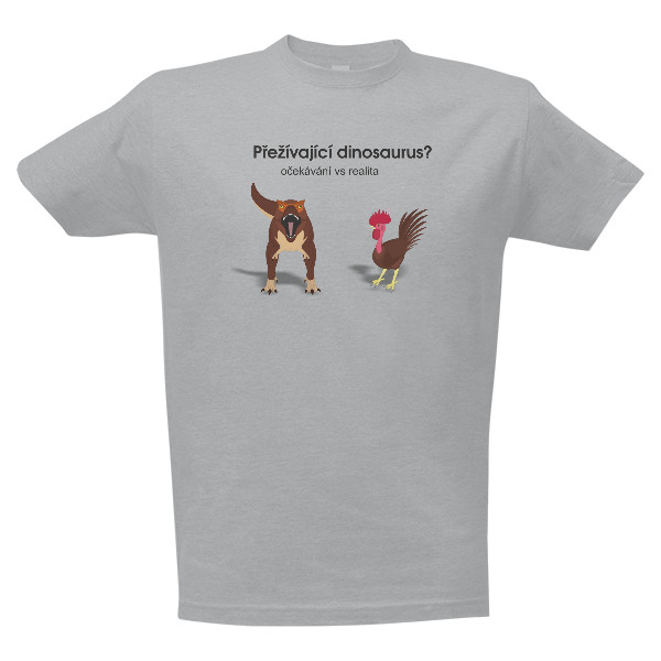 Tričko s potiskem Triko Imperial Tyrannosaurus a kuře
